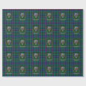 Wood Scottish Clan Tartan & Crest ラッピングペーパー (フラット)