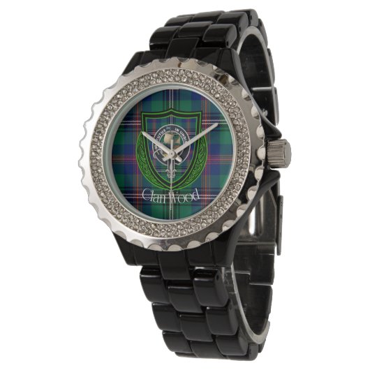 Wood Scottish Clan Tartan & Crest 腕時計 (アングル)