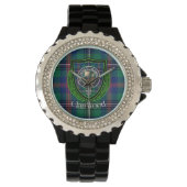 Wood Scottish Clan Tartan & Crest 腕時計 (正面)