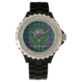 Wood Scottish Clan Tartan & Crest 腕時計
