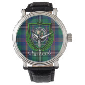 Wood Scottish Clan Tartan & Crest 腕時計 (正面)