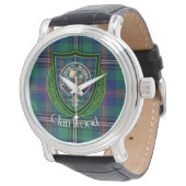 Wood Scottish Clan Tartan & Crest 腕時計 (アングル)