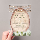 Wood Slice Mountain Forest Bridal Shower アクリル招待状 (インサイチュ (ポータブル))