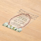 Wood Slice Mountain Forest Bridal Shower アクリル招待状 (レイダウン)
