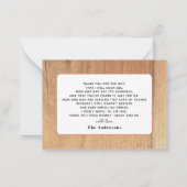 Wood Slice Mushroom Fall Baby Shower Thank You ノートカード (裏面)