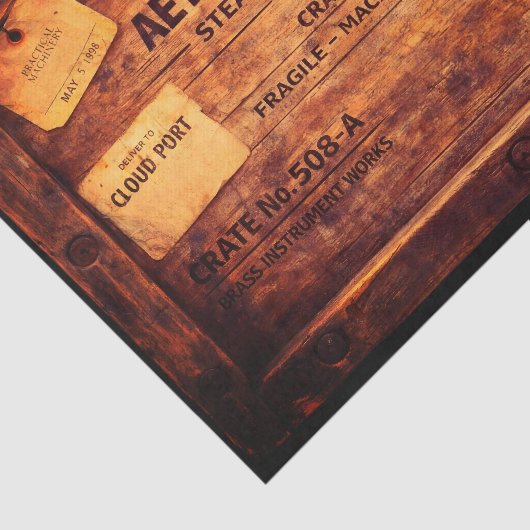 Wood Steampunk Cargo Crate FC3 Decoupage 薄葉紙 (詳細)