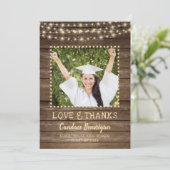 Wood String Lights卒業写真ありがとう 案内状 (スタンド正面)