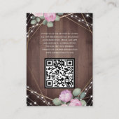 Wood String Lights and Floral Wedding Details エンクロージャーカード (裏面)