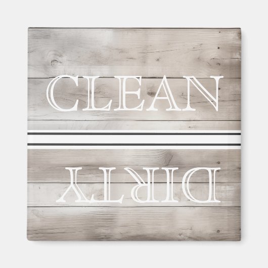 Wood Style Dishwasher Magnet Clean & Dirty マグネット (正面)