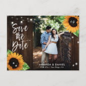 Wood Sunflower素朴日付はがきを保存 案内ポストカード (正面)