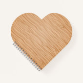 Wood Texture Heart Shaped Spiral Bound Notebook ノートブック (正面)