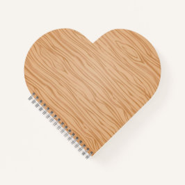 Wood Texture Heart Shaped Spiral Bound Notebook ノートブック