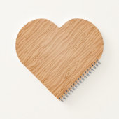 Wood Texture Heart Shaped Spiral Bound Notebook ノートブック (裏面)