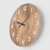Wood Texture Wall Clock – Natural Rustic Home Deco ラージ壁時計 (傾斜)