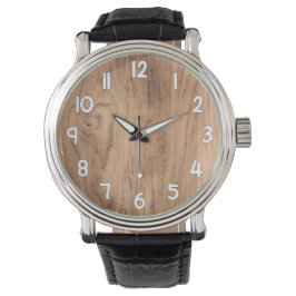 Wood Texture Wrist Watch – Natural Rustic Timepiec 腕時計