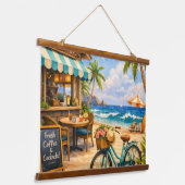 Wood Topped Beach Café Escape – Wall Tapestry 吊り下げ型タペストリー (傾斜あり)