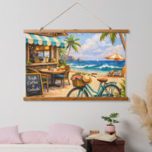 Wood Topped Beach Café Escape – Wall Tapestry