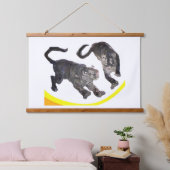 Wood Topped Wall Tapestry 2 Tigers jGibney Zazzle 吊り下げ型タペストリー (寝室)