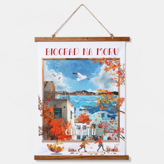 Wood Topped Wall Tapestry - Biograd na Moru 2 吊り下げ型タペストリー (正面)