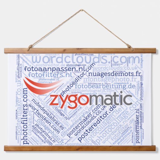 Wood Topped Wall Tapestry (landscape) 吊り下げ型タペストリー (正面)