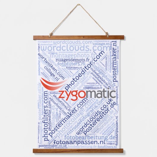 Wood Topped Wall Tapestry (portrait) 吊り下げ型タペストリー (正面)