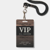 Wood VIP 素朴 All Access PassイベントIDバッジ バッジ (ストラップ付き表面)