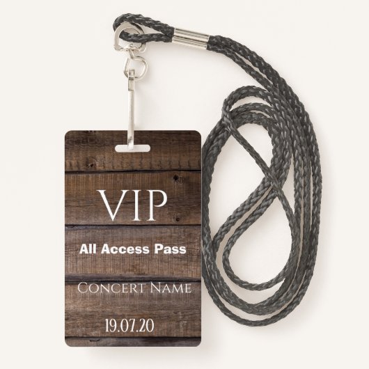 Wood VIP All素朴 Access Pass Consert Badge バッジ (正面ランヤード)