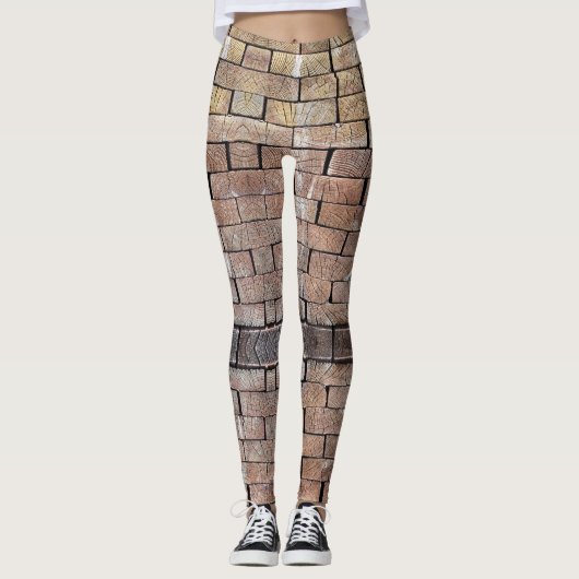 Wood Wall - Power Yoga Leggings レギンス (正面)