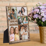 Wood We 素朴 Love You Grandkids 6写真 フォトプラーク<br><div class="desc">お孫カスタマイズ様の写真と名前を持つパーソナライズされたおばあちゃんのための写真プラークのギフト。休日、誕生日、祖父母の日、母の日とクリスマスのための特別なユニーク、思い出に残る大切な記念ギフトを作る。</div>