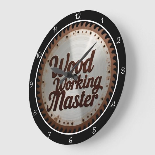 Wood Working Master Carpenter's Saw  ラージ壁時計 (傾斜)