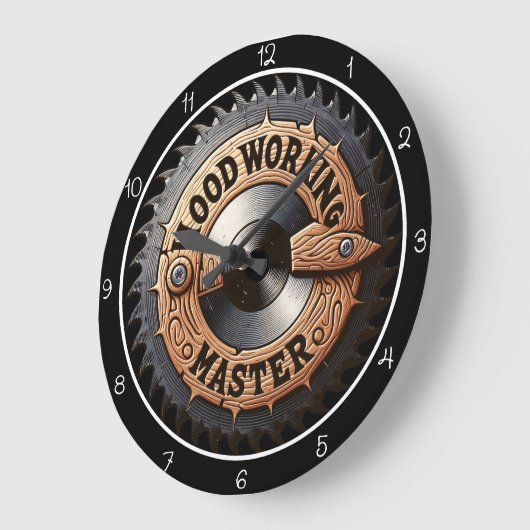 Wood Working Master with Saw Blade Accent ラージ壁時計 (傾斜)
