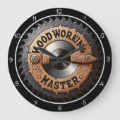 Wood Working Master with Saw Blade Accent ラージ壁時計 (正面)