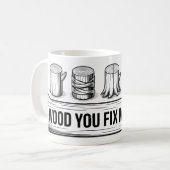 Wood You Fix My Plant? Mug | Funny Gardening Pun コーヒーマグカップ (正面左)