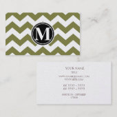 Woodbineシェブロンおよびモノグラム 名刺 (正面/裏面)