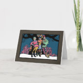 Woodblockスタイルの中世聖歌隊 シーズンカード (正面)