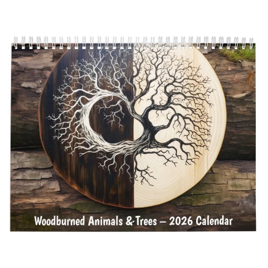 Woodburned Animals & Trees – 2026 Calendar カレンダー (カバー)