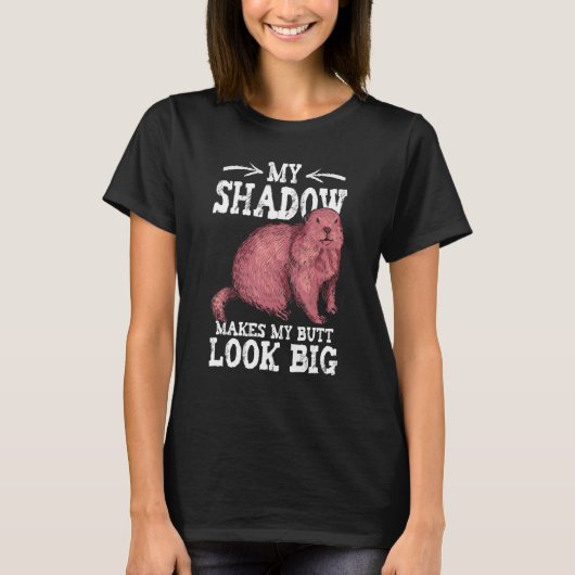 Woodchuck Shadow Groundhog Day Tシャツ (正面)