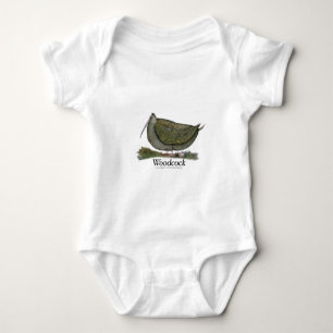 woodcockの鳥、贅沢なfernandes ベビーボディスーツ