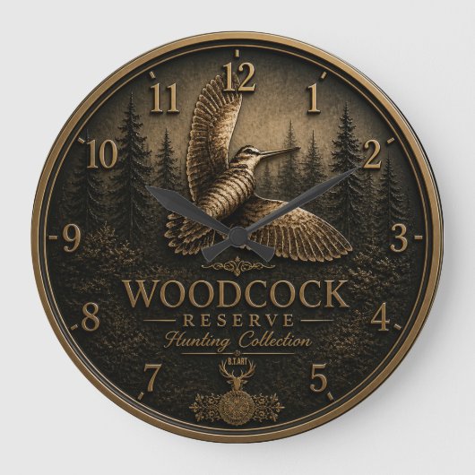 Woodcock  ラージ壁時計 (正面)