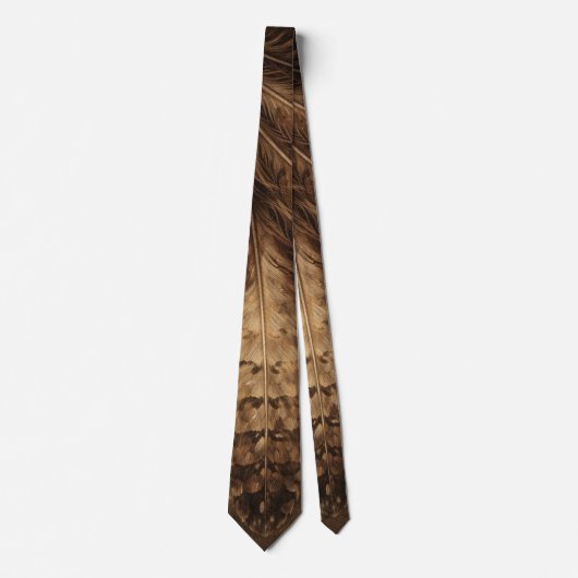 Woodcock feathers in earthy tones ネクタイ (正面)