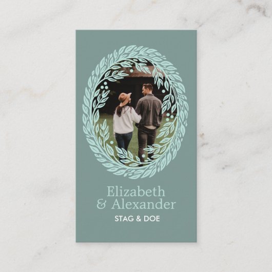 Woodcut Wreath Party Ticket 名刺 (正面)