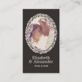 Woodcut Wreath Party Ticket - Black 名刺 (正面)