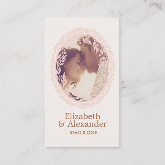 Woodcut Wreath Party Ticket - Ivory 名刺 (正面)