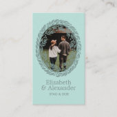 Woodcut Wreath Party Ticket - Mint 名刺 (正面)