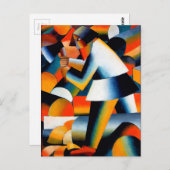 Woodcutter by Kazimir Malevich (1912) ポストカード (正面/裏面)