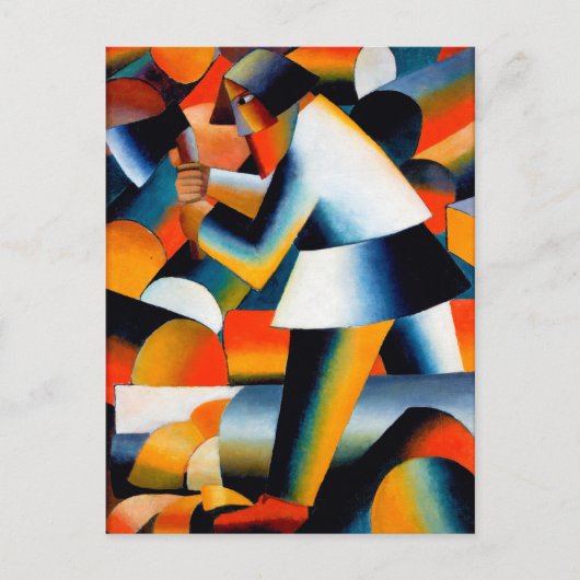 Woodcutter by Kazimir Malevich (1912) ポストカード (正面)
