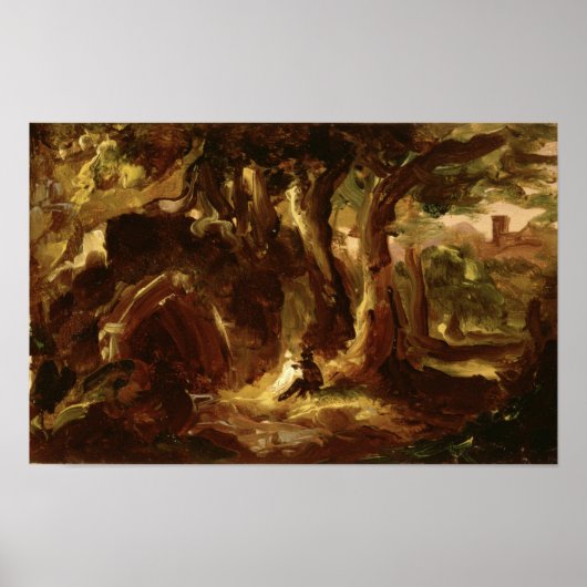Woodded Landscape with Landscape — Thomas Cole. ポスター (正面)