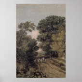 Wooded Landscape vintage painting ポスター (正面)