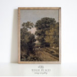 Wooded Landscape vintage painting ポスター<br><div class="desc">Wooded Landscape oil on canvas painting.

Curate your home with beautiful vintage artwork! Now available for you to have printed for your home gallery. Lovingly restored using the latest digital techniques to show all of the cracks and details of the original art.</div>