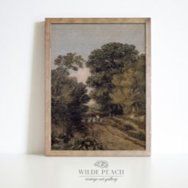 Wooded Landscape vintage painting ポスター